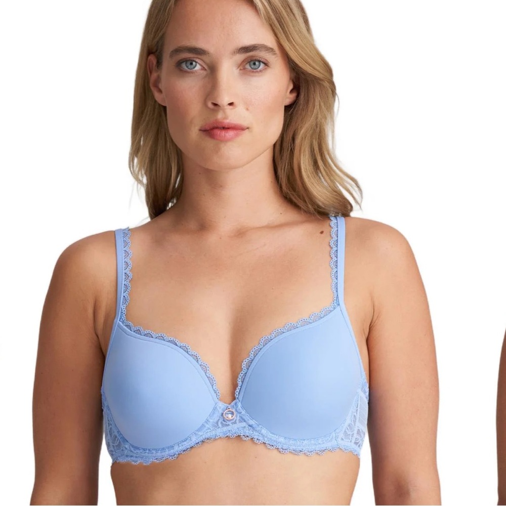 Marie Jo Jadei Heart Shape Padded Bra, Light Blue, SIZE 34DD, NWT
